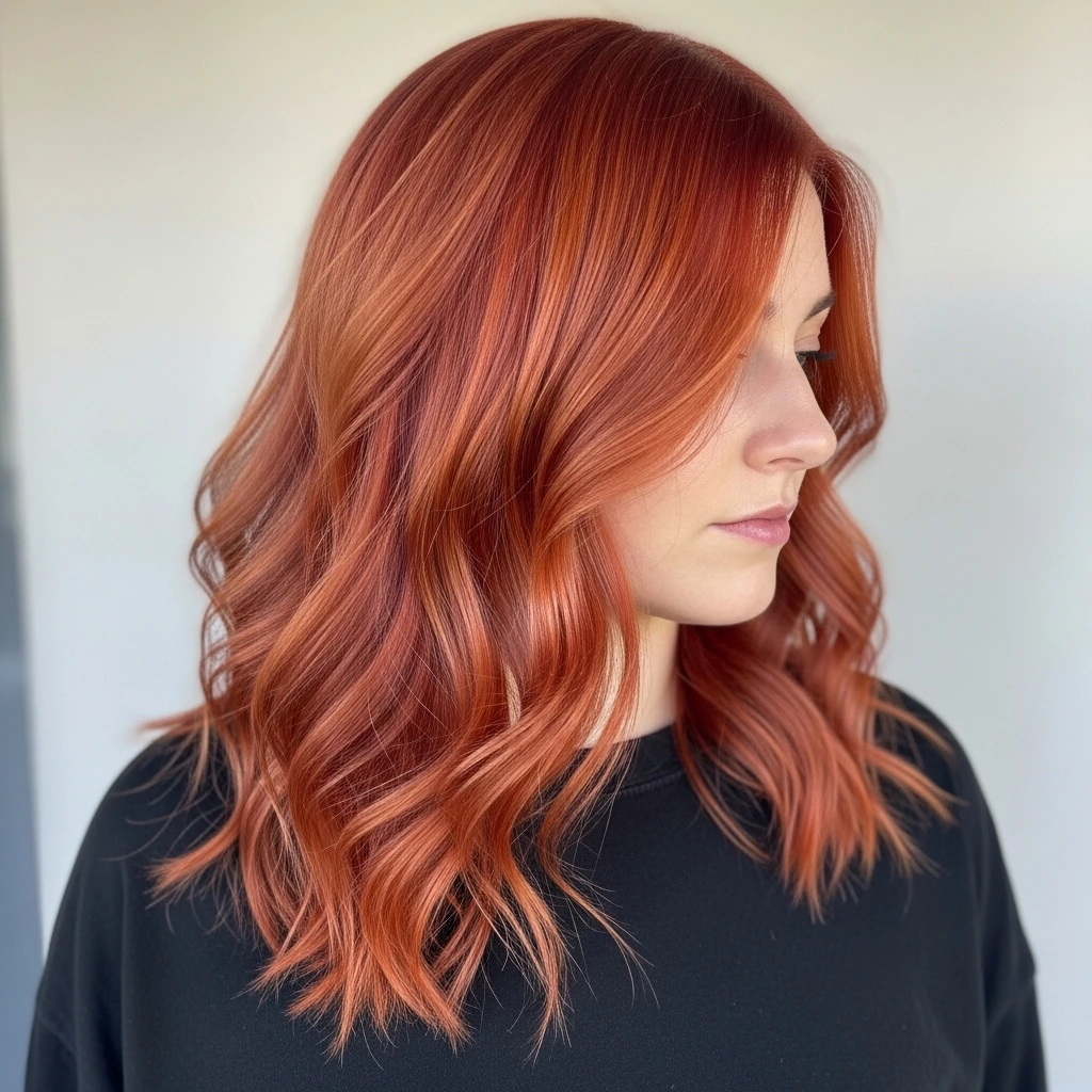 Trabajo de peluquería: coloración cobriza